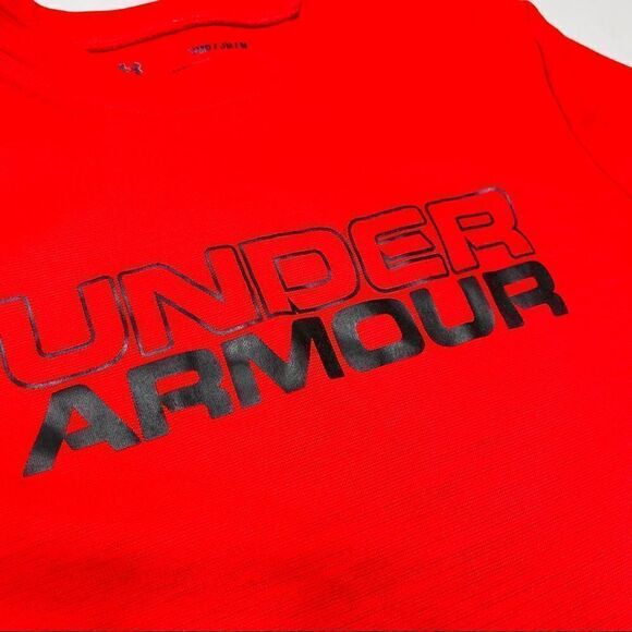 𝅺UNDER Armour Heat Gear Red & Black Logo T-shirt - Picture 2 of 5